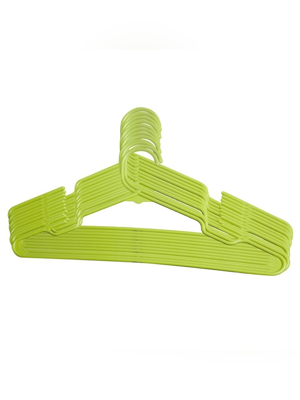 10/$25🦋 Lot of 28 Mainstays Plastic Notched Adult Hangers in Lime Green